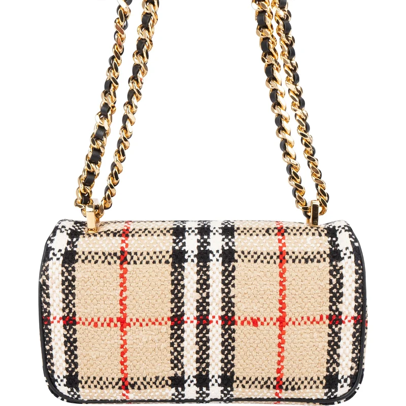 Burberry Tweed Check Lola Small Bouclé TB Crossbody Bag
