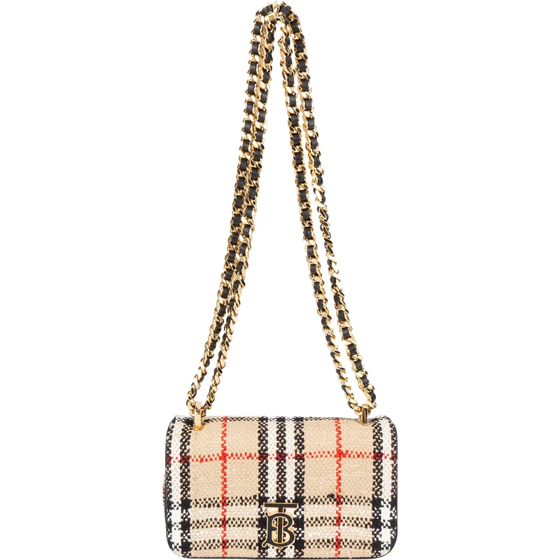 Burberry Tweed Check Lola Small Bouclé TB Crossbody Bag