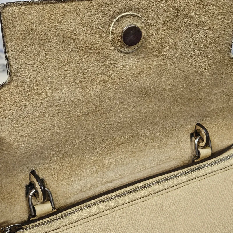 Celine Beige Grained Calfskin Belt Handbag