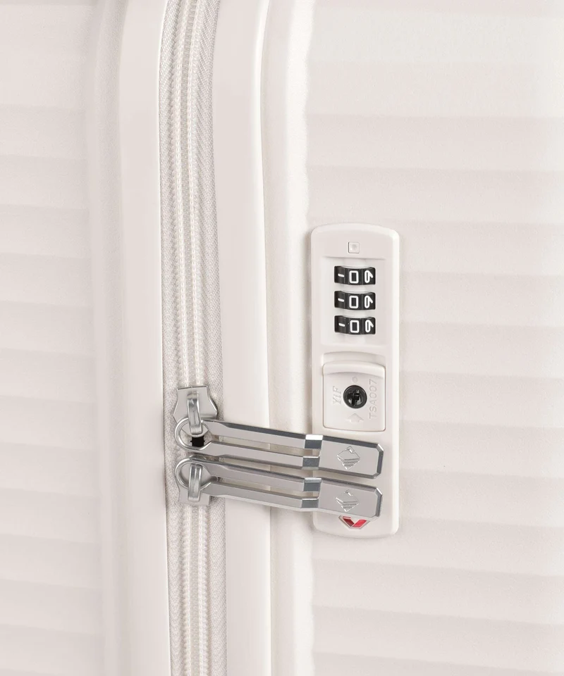 Travelite Air Stripe 4-Rollen Trolley offwhite