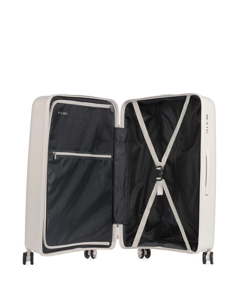 Travelite Air Stripe 4-Rollen Trolley offwhite