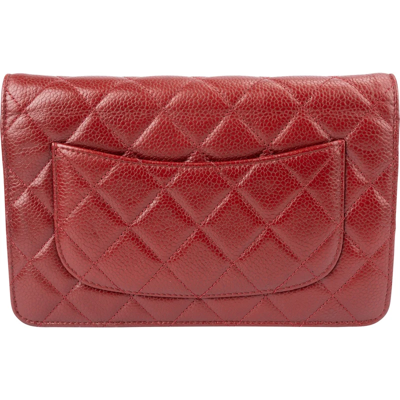 Chanel Quilted Caviar Leather Palladium Wallet On Chain Crossbody Bag