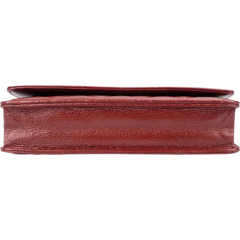 Chanel Quilted Caviar Leather Palladium Wallet On Chain Crossbody Bag