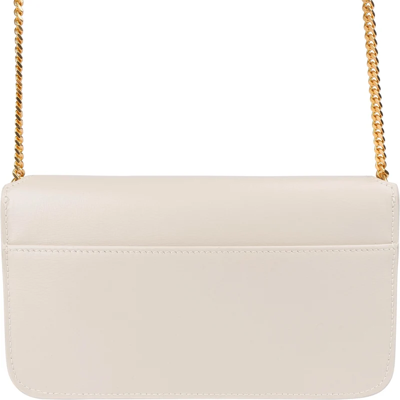 Saint Laurent Grey Smooth Leather Kate Wallet On Chain Crossbody Bag
