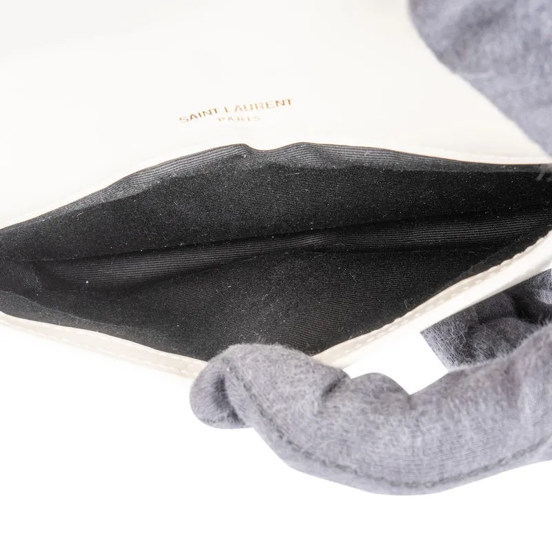 Saint Laurent Grey Smooth Leather Kate Wallet On Chain Crossbody Bag
