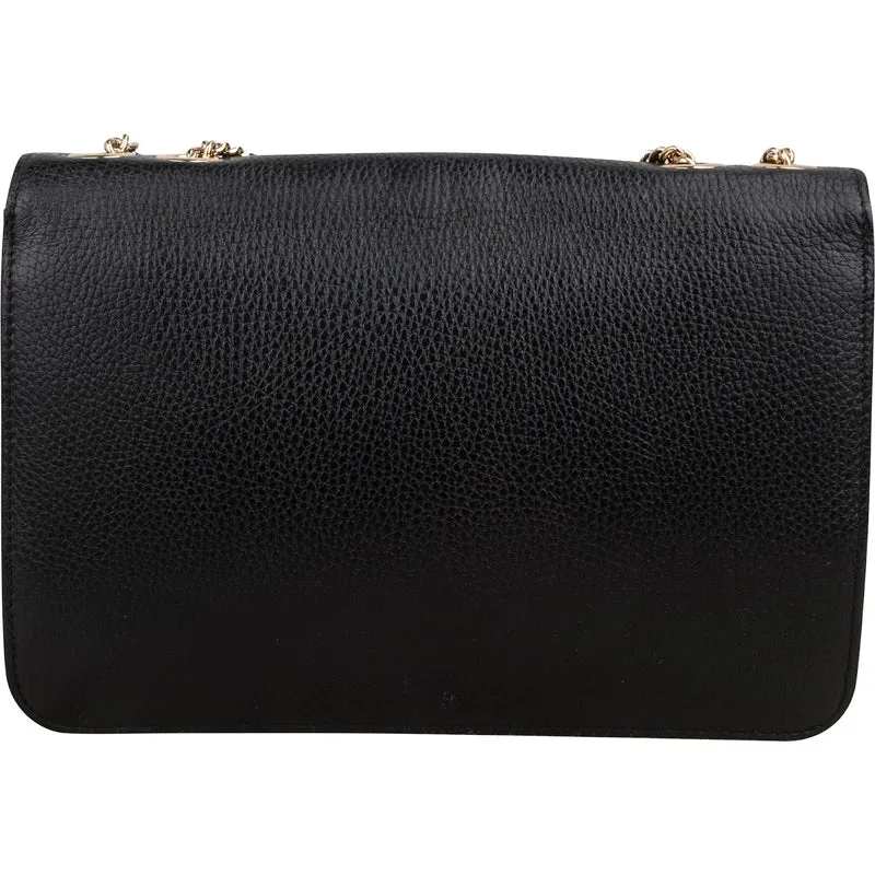 Gucci Grained Leather Interlocking GG Medium Crossbody Bag
