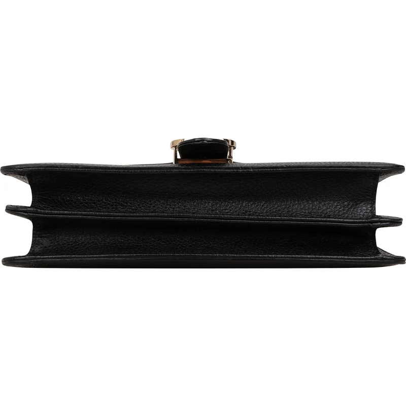 Gucci Grained Leather Interlocking GG Medium Crossbody Bag