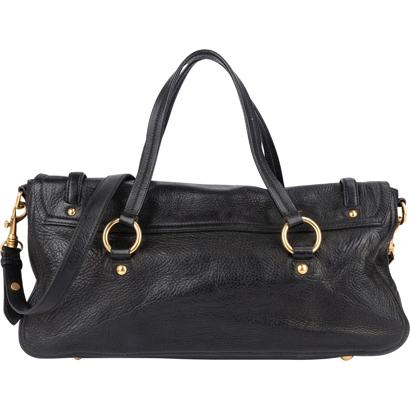 Miu Miu Vitello Lux Leather Coffer Satchel Handbag