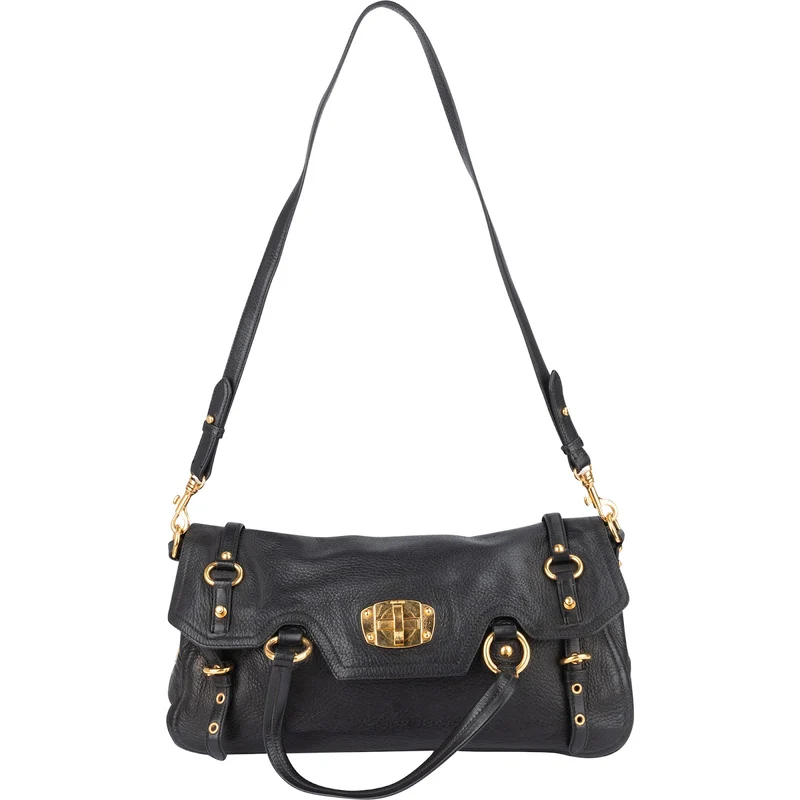 Miu Miu Vitello Lux Leather Coffer Satchel Handbag