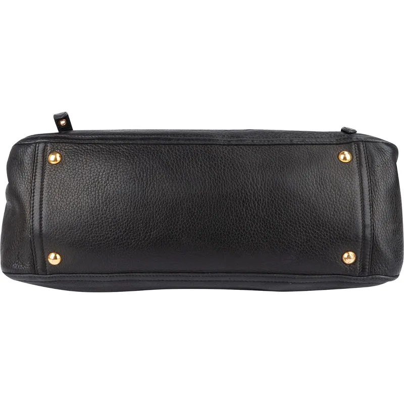 Miu Miu Vitello Lux Leather Coffer Satchel Handbag