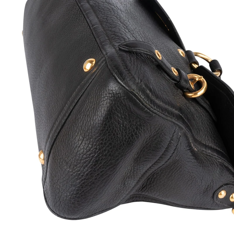 Miu Miu Vitello Lux Leather Coffer Satchel Handbag