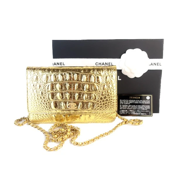 Chanel Runway Metallic Crocodile Embossed WOC