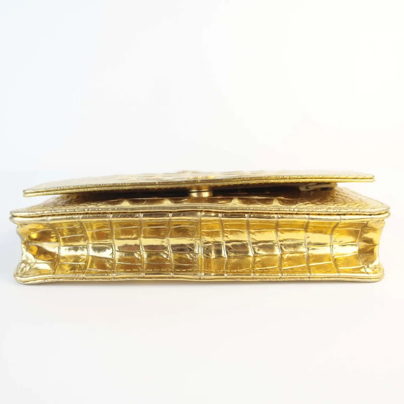 Chanel Runway Metallic Crocodile Embossed WOC