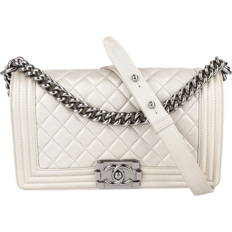 Chanel Quilted Calfskin Boy Single Flap Crossbody Bag