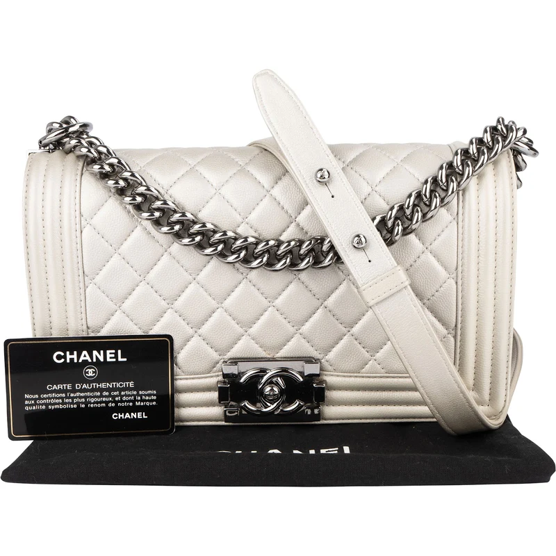 Chanel Quilted Calfskin Boy Single Flap Crossbody Bag