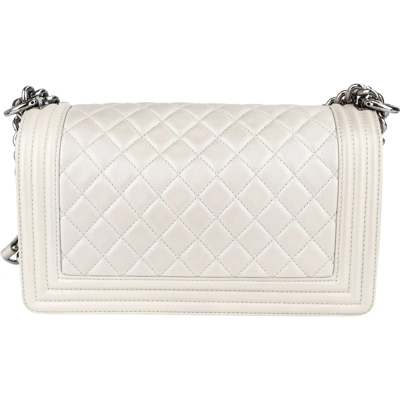 Chanel Quilted Calfskin Boy Single Flap Crossbody Bag