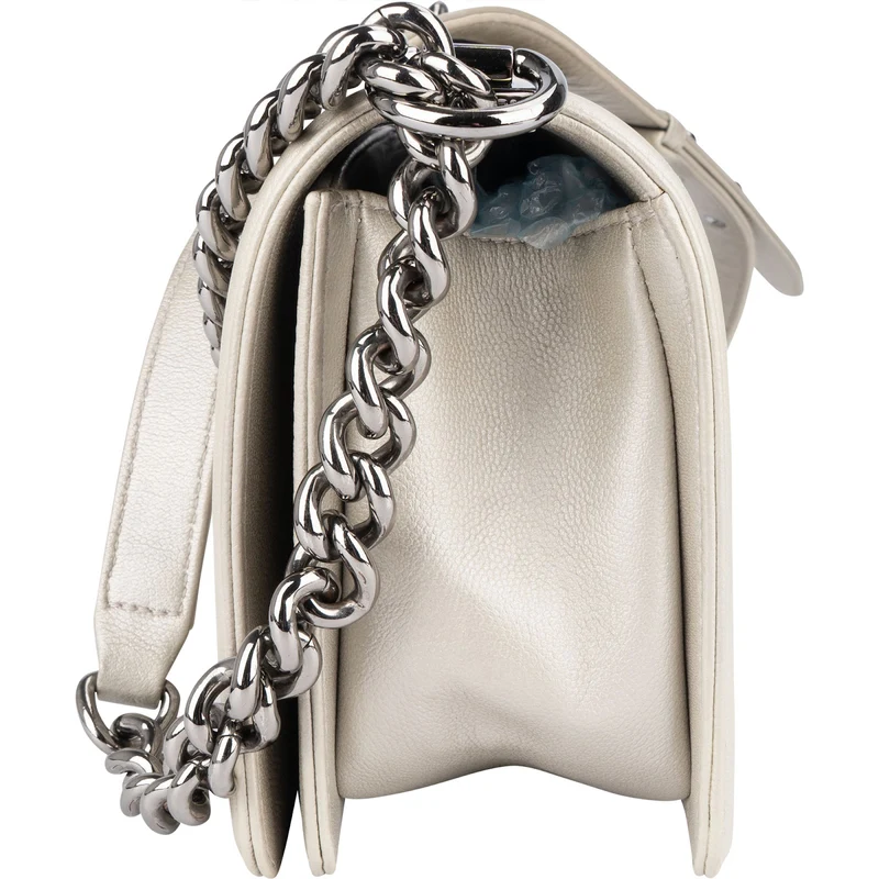 Chanel Quilted Calfskin Boy Single Flap Crossbody Bag