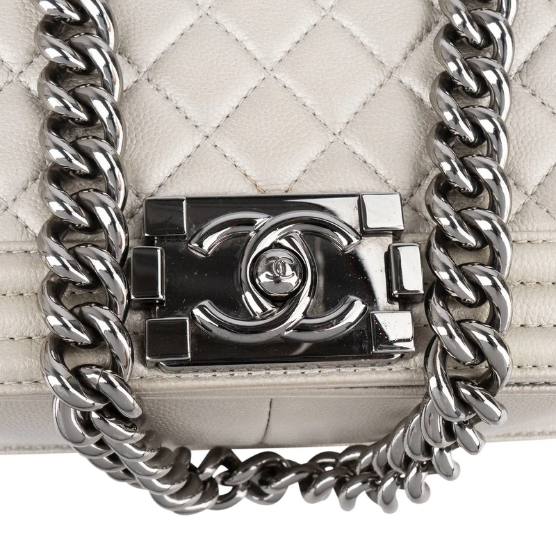 Chanel Quilted Calfskin Boy Single Flap Crossbody Bag