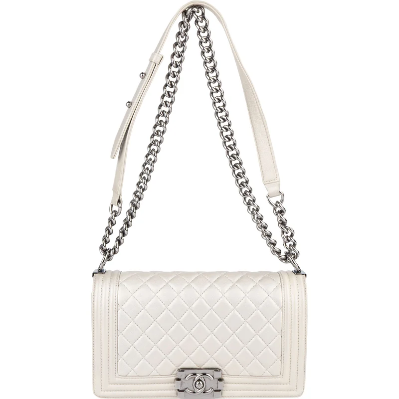 Chanel Quilted Calfskin Boy Single Flap Crossbody Bag