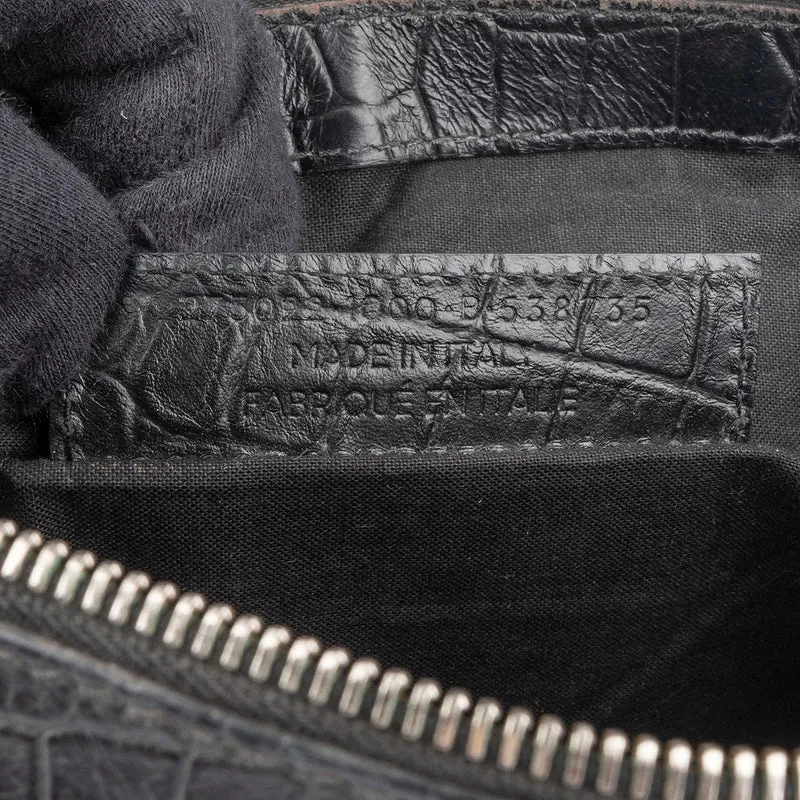 Balenciaga Crocodile Embossed Classic Clutch