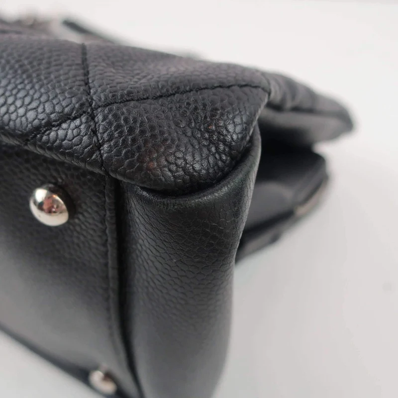 Chanel Black Quilted Caviar Leather Petite Timeless Bag