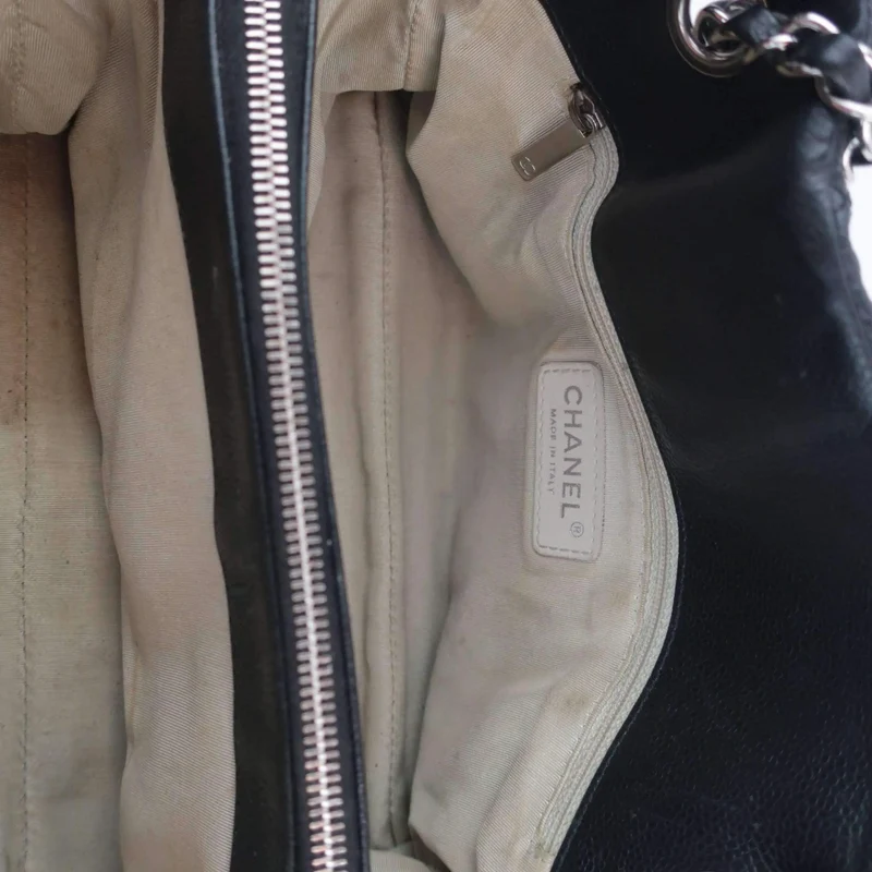 Chanel Black Quilted Caviar Leather Petite Timeless Bag