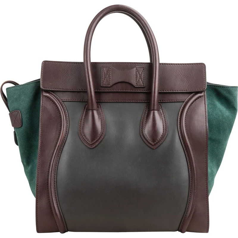 Céline Bicolor Suede & Leather Large Luggage Handbag