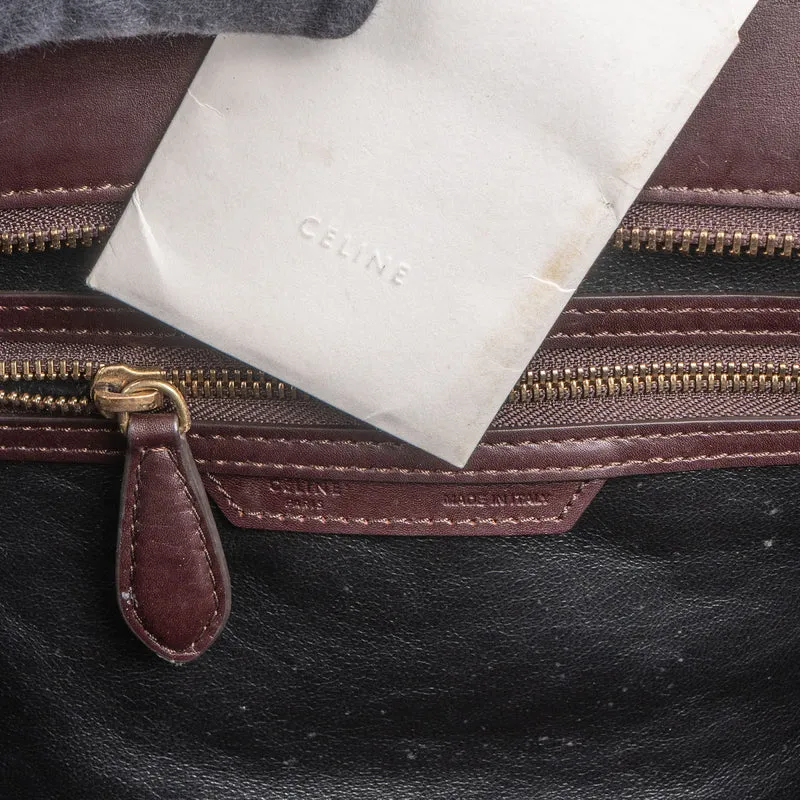 Céline Bicolor Suede & Leather Large Luggage Handbag