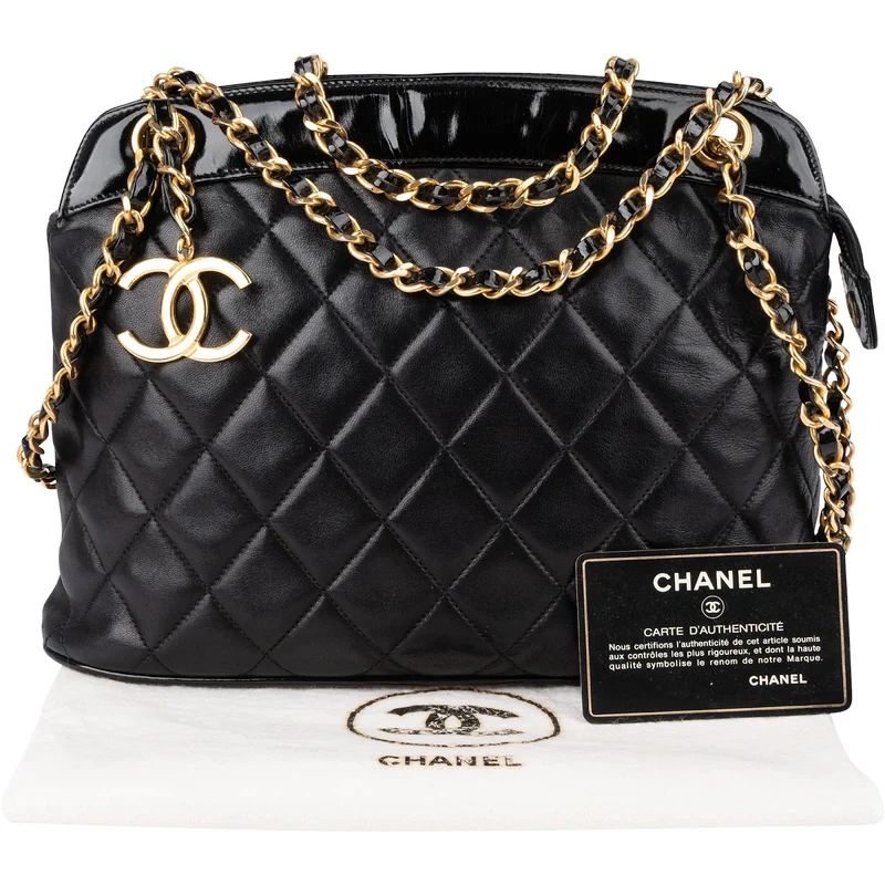 Chane Quilted Lambskin Mademoiselle Crossbody Bag