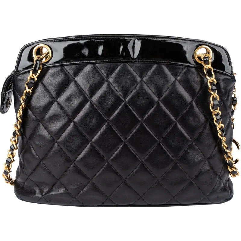Chane Quilted Lambskin Mademoiselle Crossbody Bag