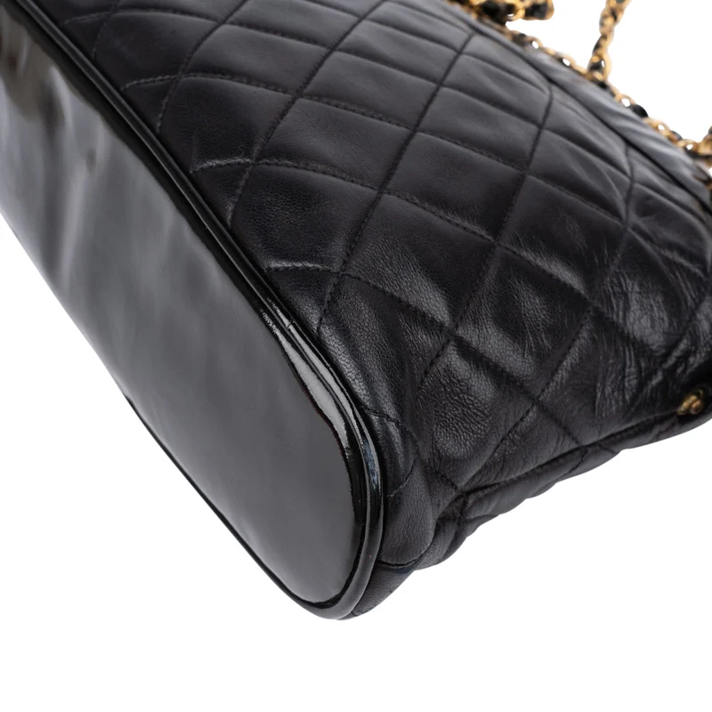 Chane Quilted Lambskin Mademoiselle Crossbody Bag