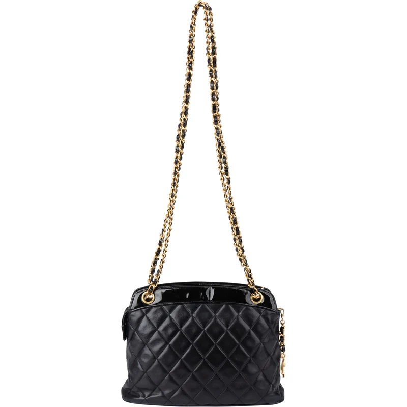 Chane Quilted Lambskin Mademoiselle Crossbody Bag