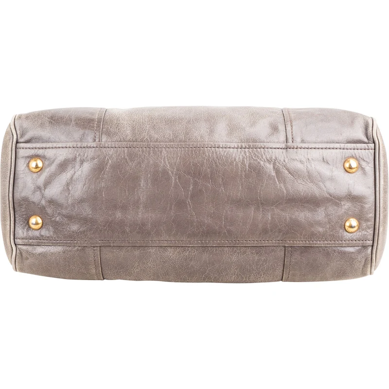 Prada Vitello Shine Leather Bauletto Satchel Handbag