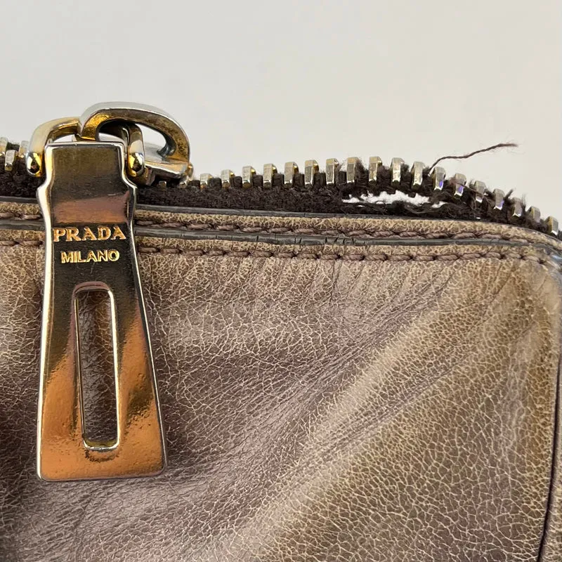 Prada Vitello Shine Leather Bauletto Satchel Handbag