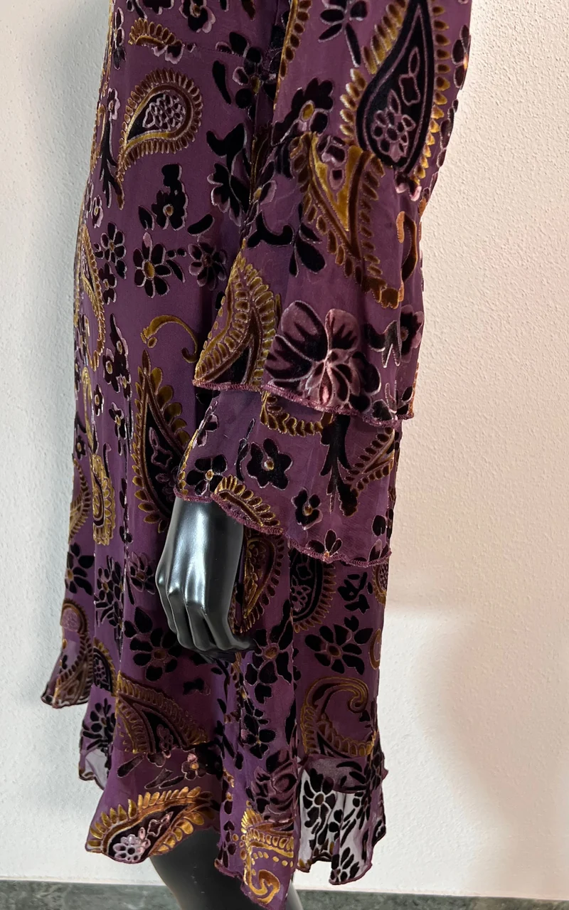 Vintage Jadicted Silk Velvet Burn Out Dress