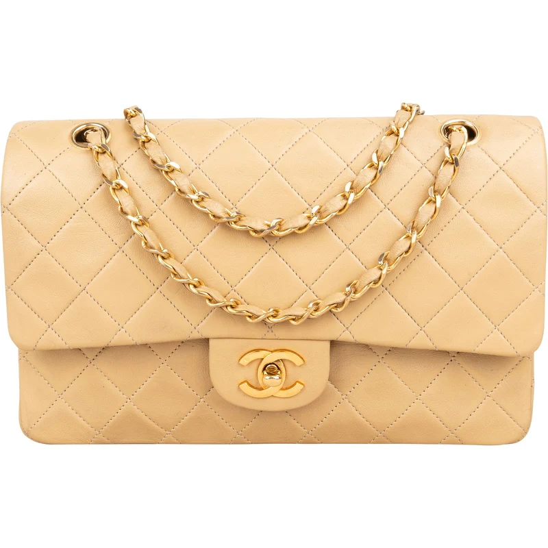 Chanel Quilted Lambskin 24K Gold Medium Double Flap Shoulder Bag