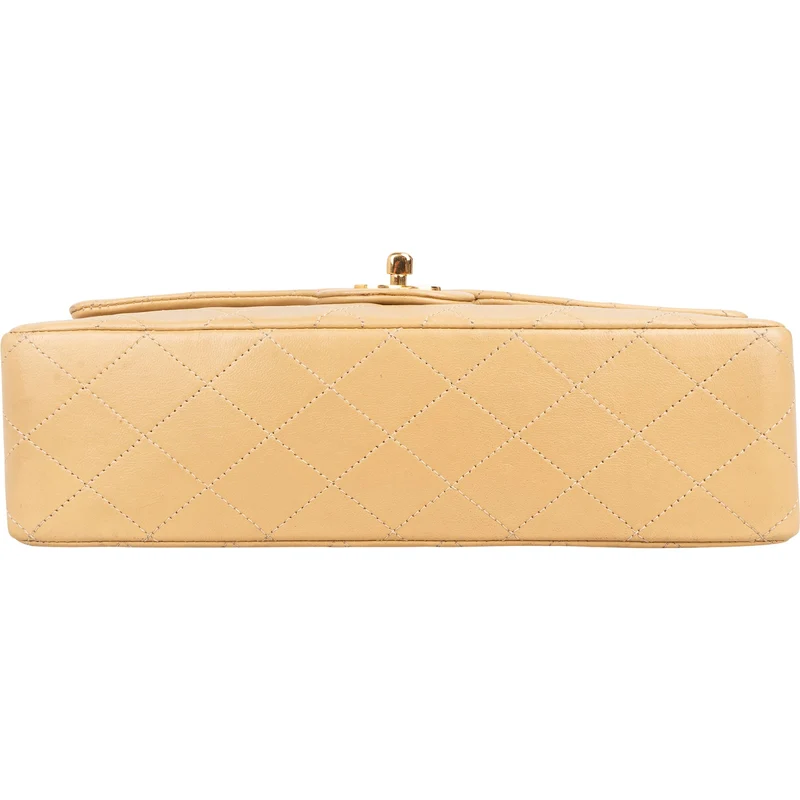Chanel Quilted Lambskin 24K Gold Medium Double Flap Shoulder Bag
