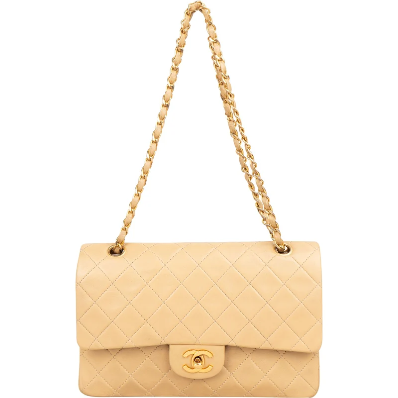 Chanel Quilted Lambskin 24K Gold Medium Double Flap Shoulder Bag