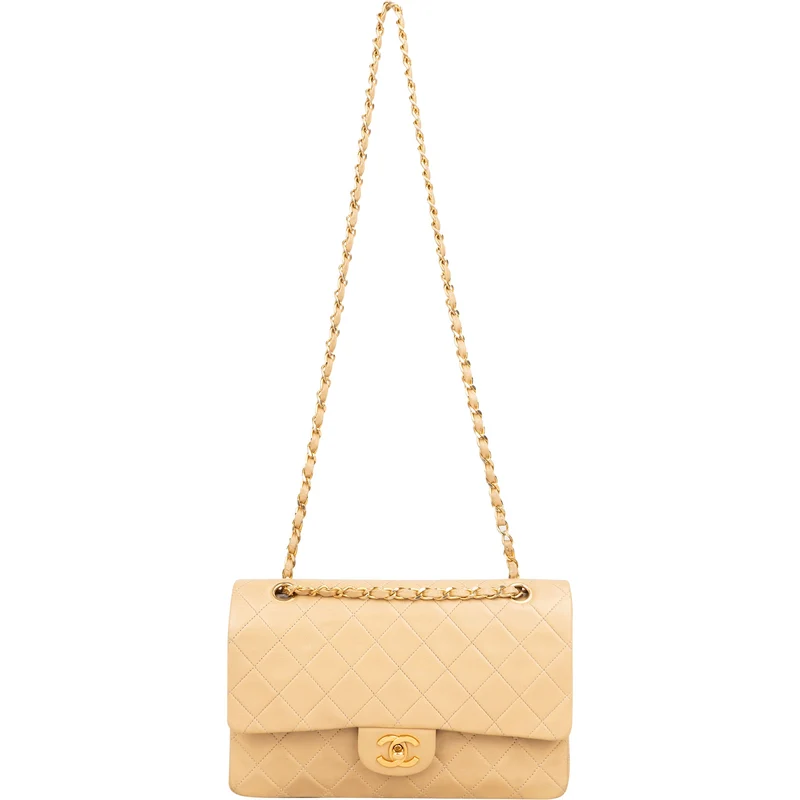 Chanel Quilted Lambskin 24K Gold Medium Double Flap Shoulder Bag