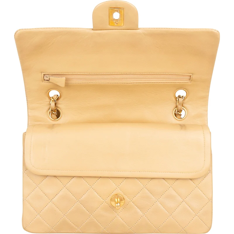 Chanel Quilted Lambskin 24K Gold Medium Double Flap Shoulder Bag