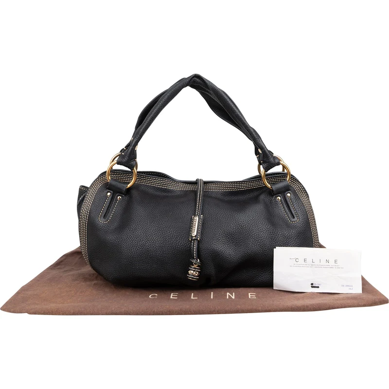 Celine Pebbled Leather Bittersweet Handbag