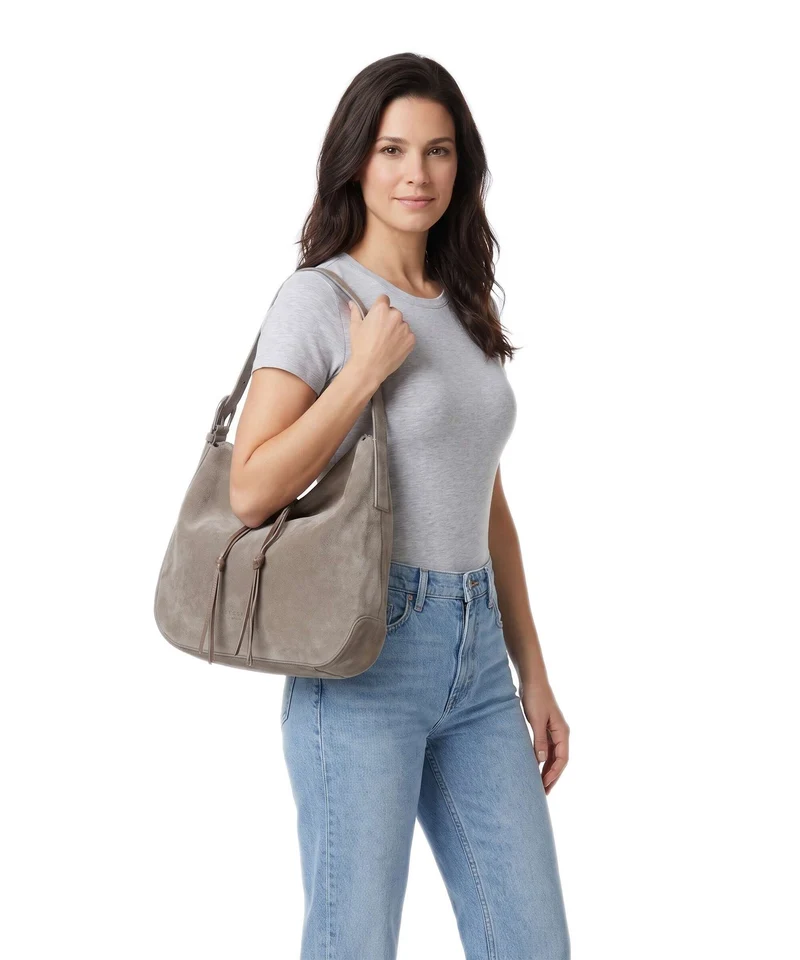 Liebeskind Ines Suede L Beuteltasche neutral grey