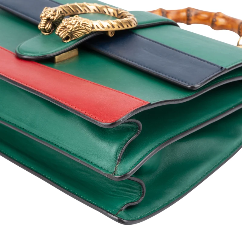 Gucci Multicolor Leather Dionysus Bamboo Top Handle Crossbody Handbag