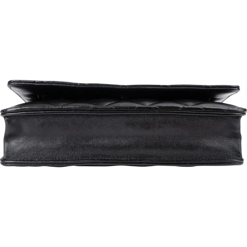 Chanel Quilted Lambskin Palladium Wallet On Chain Crossbody Bag