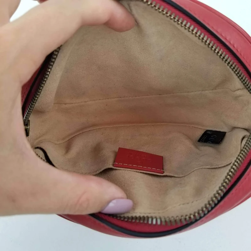 Gucci Red Quilted GG Marmont Waist Belt Bag