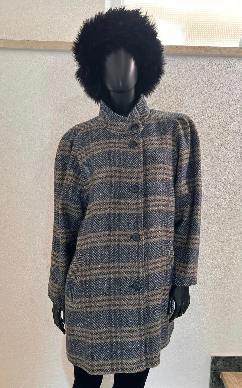 Vintage Tartan Wool Coat