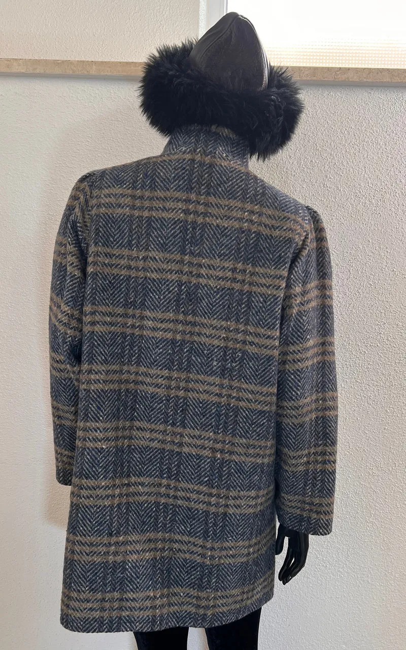 Vintage Tartan Wool Coat