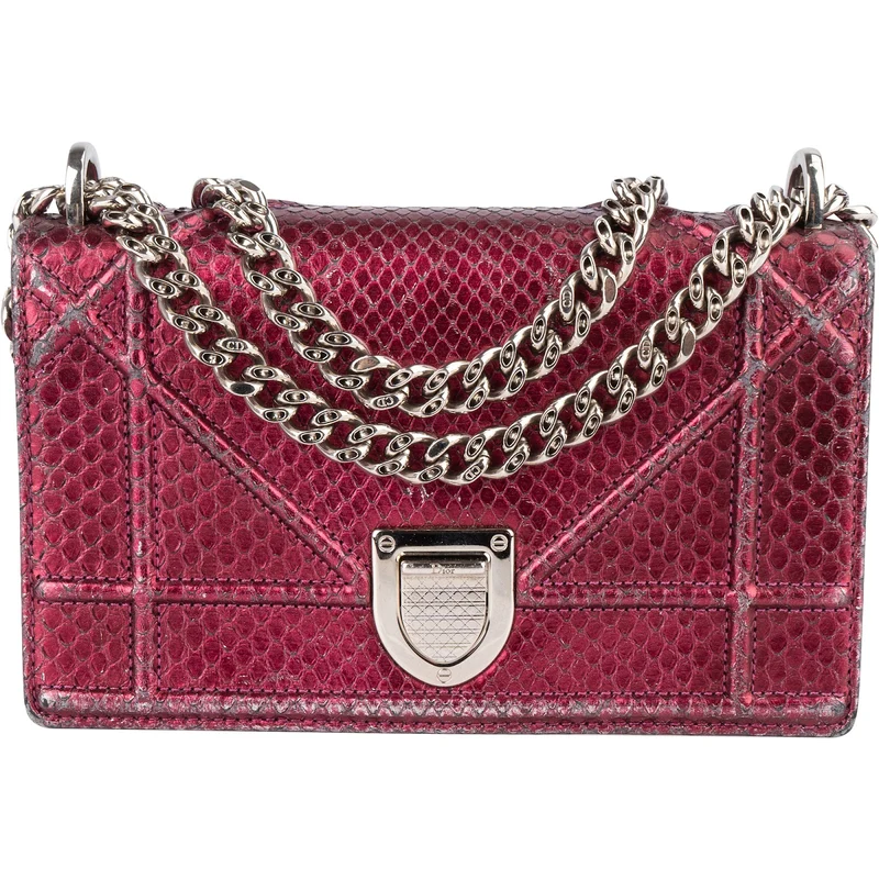 Dior Metallic Python Mini Diorama Crossbody Bag