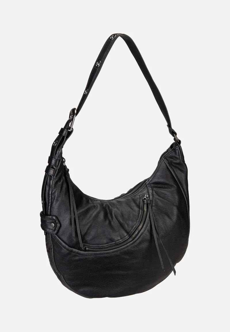 Luna Hobo M 3D Leather Black - Hobo Bag