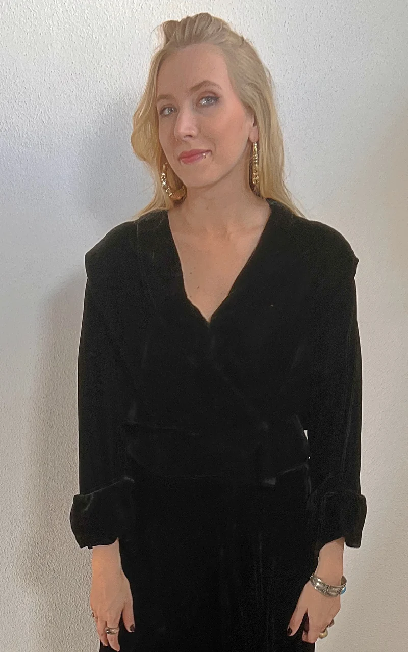 Vintage 40s Velvet Silk Set